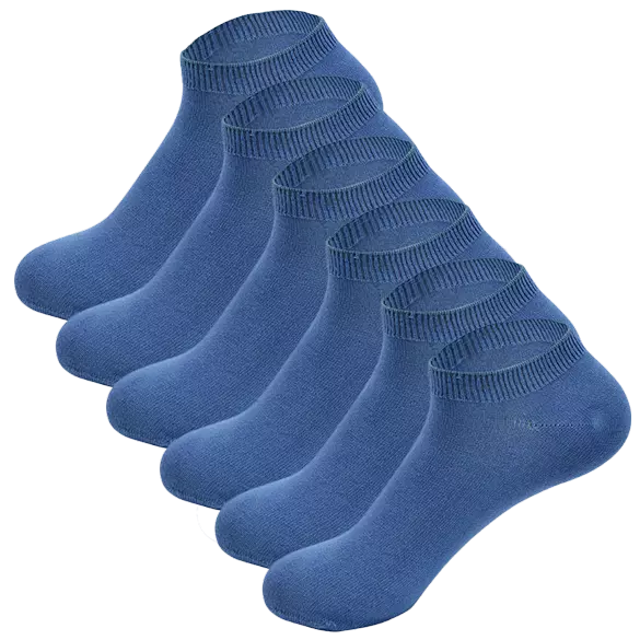 6 Blue Bamboo Ancle Socks 6 Blue Bamboo Ancle Socks