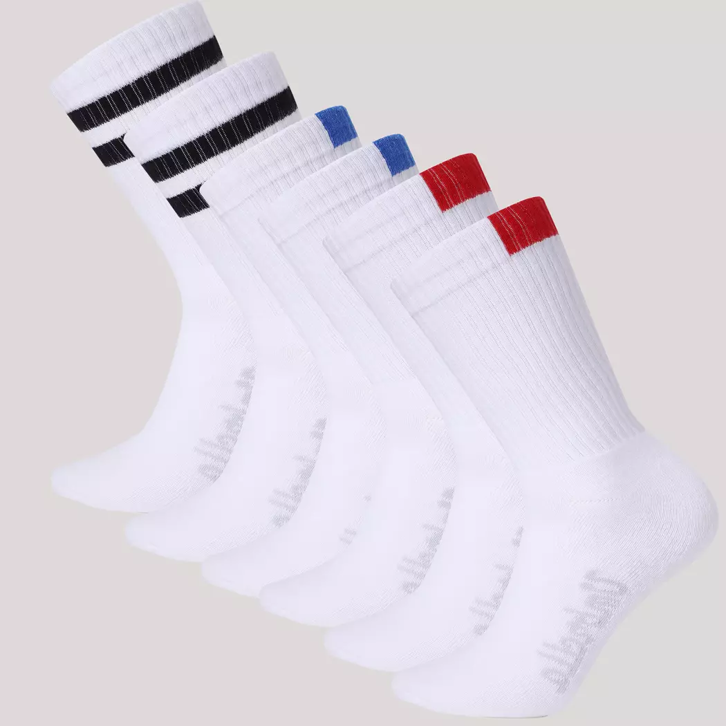 6 White Sports Socks 6 white sport socks