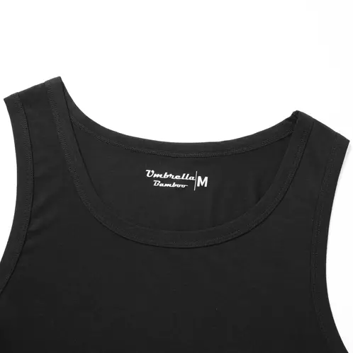 Bamboo Tank Top Neck Opening Black bamboo tank top neck