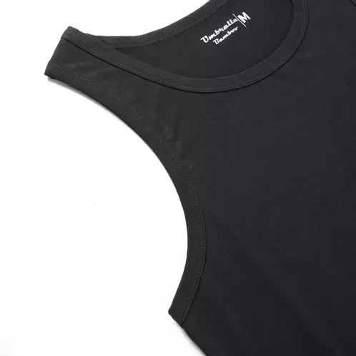 Bamboo Tank Top Sleeve Opening Black bamboo tank top sleeve