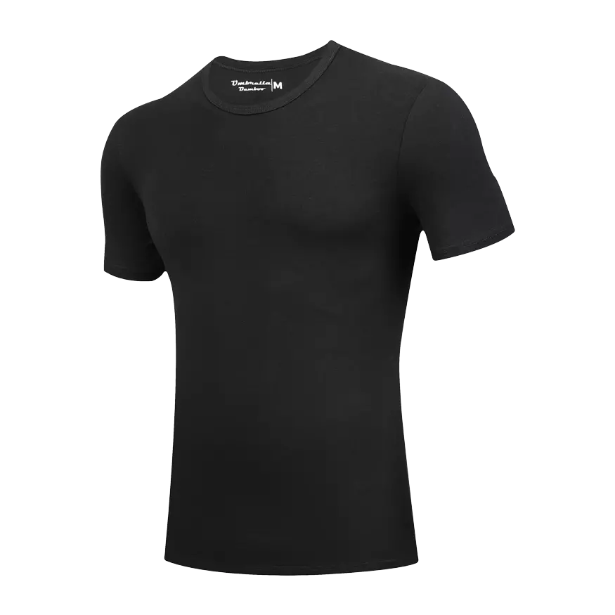 Black bamboo T-shirt side Black bamboo T-shirt side