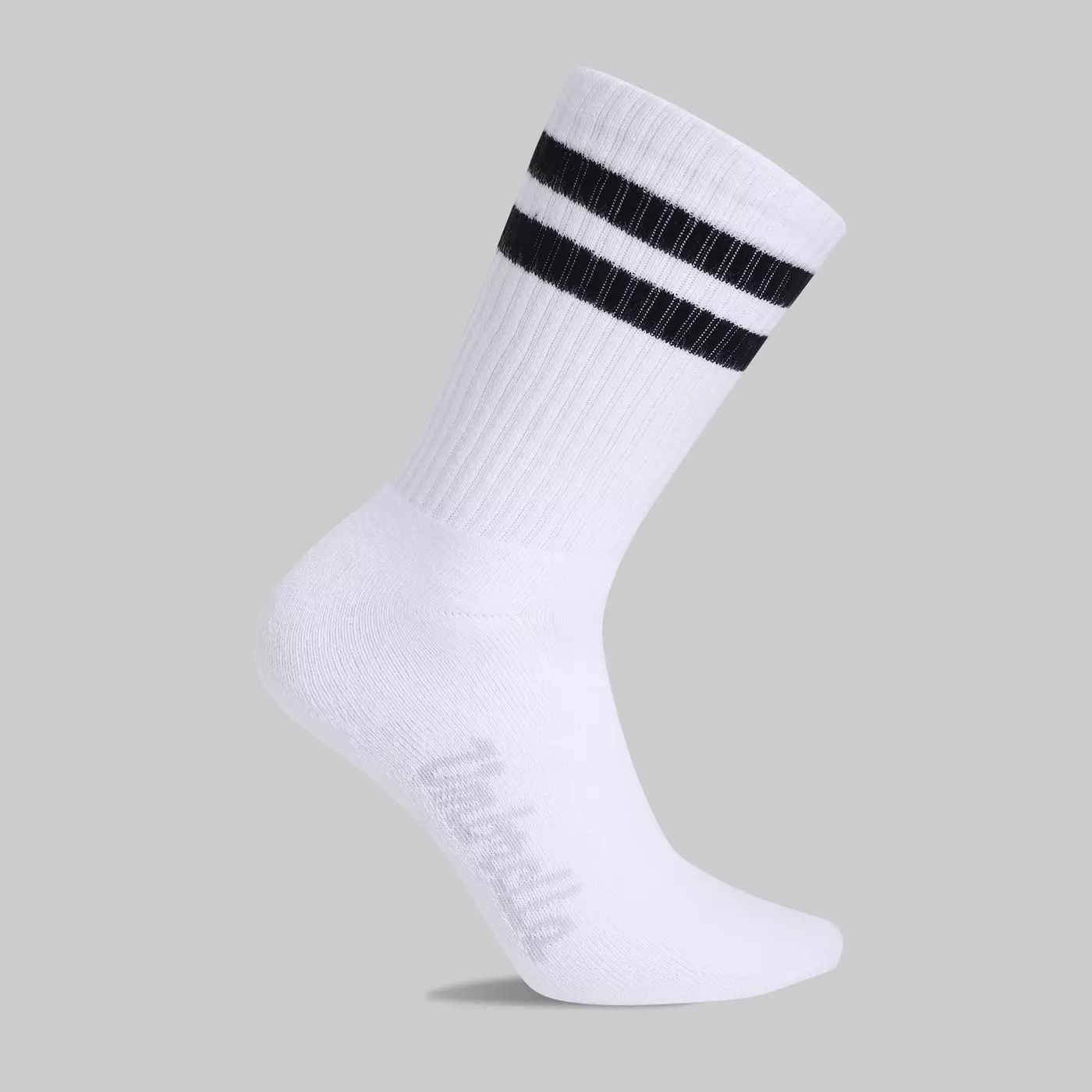 White Sports Sock with Black Stripes White sport sock with black stripes