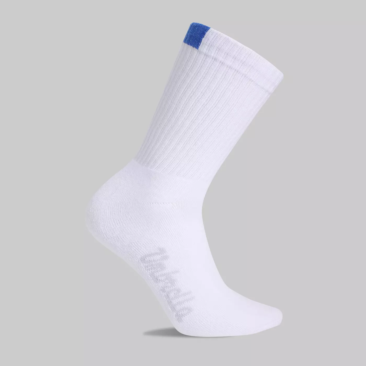 White Sports Sock with Blue Tab White sport sock with blue tab