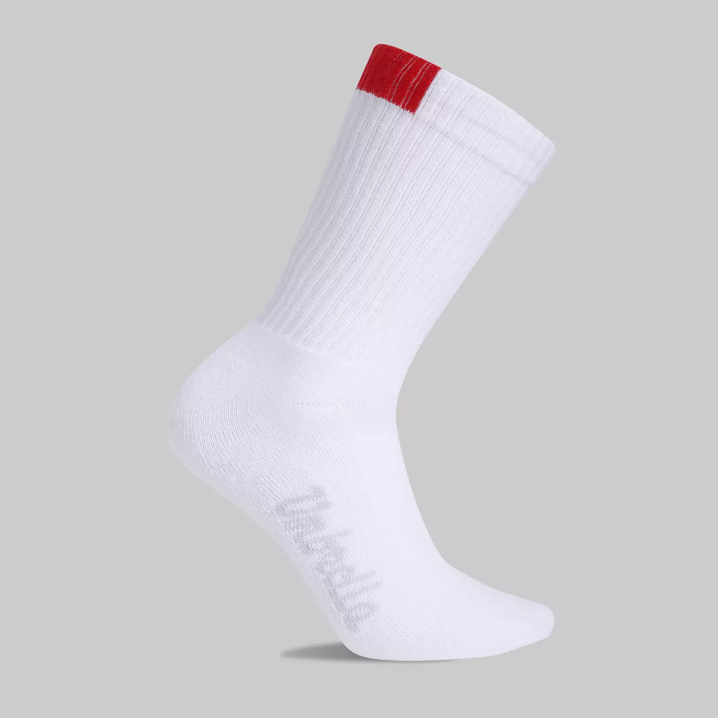 White Sports Socks with Red Tab White sport sock with red tab